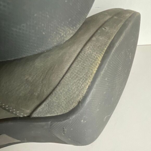 Mint Velvet Leather Grommet Accent Ankle Boots 39 Gray - Picture 7 of 13